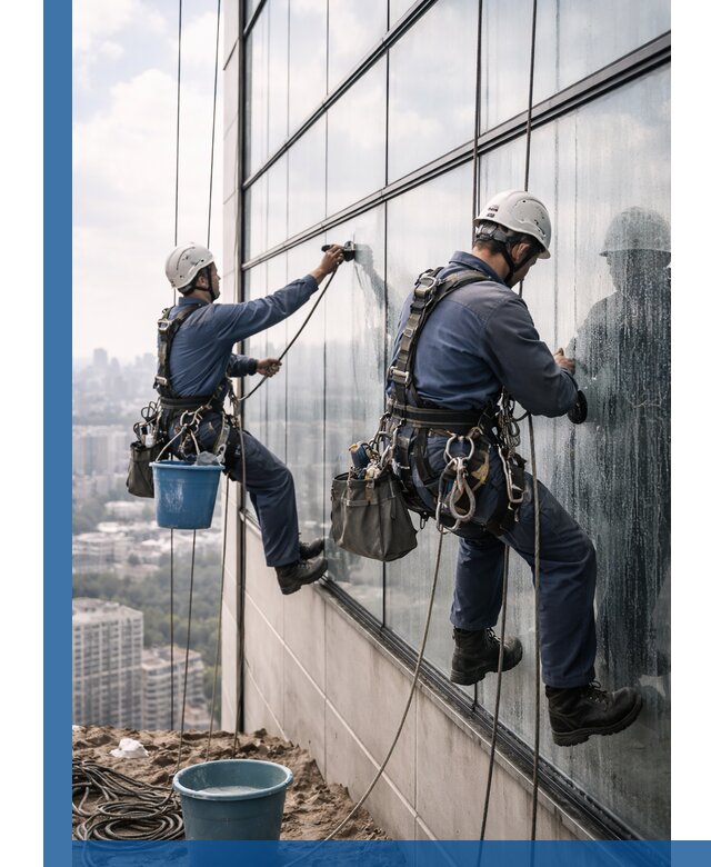 Профессиональная мойка фасадных окон альпинистами в Кулебаках