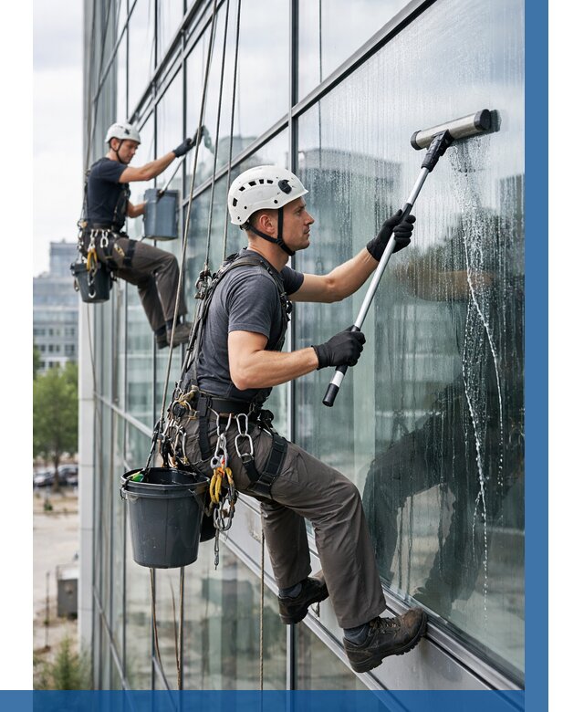 Мойка витражей альпинистами в Кулебаках от 721 р. под ключ|ВЫСОТНИК-Клб