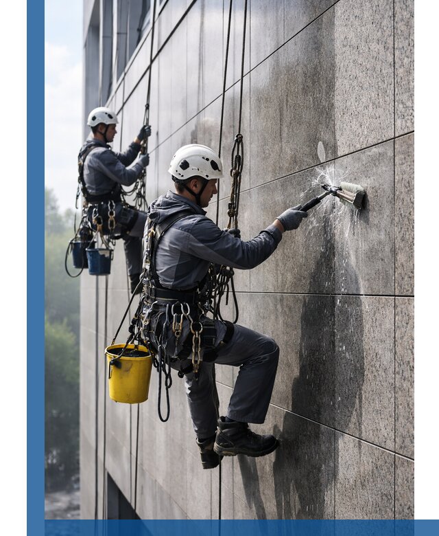 Профессиональная мойка фасада из керамогранита в Кулебаках