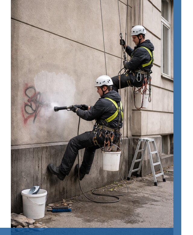 Удаление граффити с фасада в Кулебаках от 4638 р. | ВЫСОТНИК-Клб