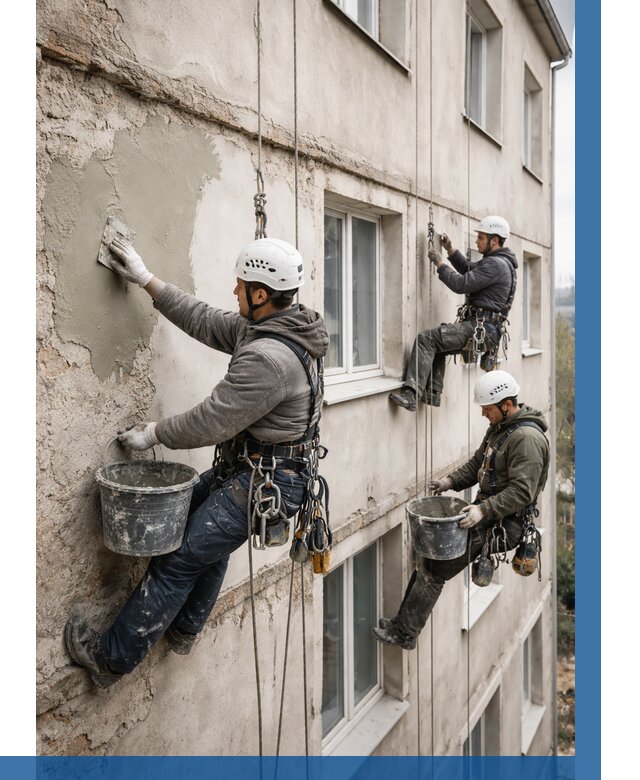 Ремонт штукатурного фасада в Кулебаках от 773 р. под ключ | ВЫСОТНИК-Клб