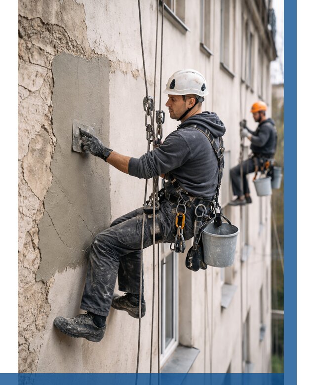 Восстановление штукатурки фасада в Кулебаках от 1237 р. | ВЫСОТНИК-Клб