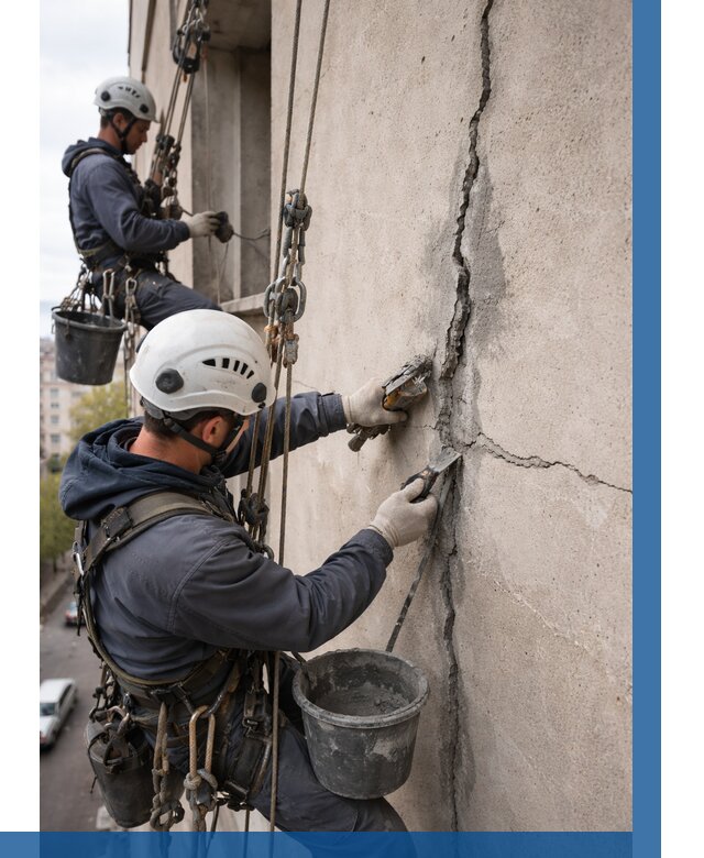 Заделка трещин на фасаде в Кулебаках от 928 р. | ВЫСОТНИК-Клб