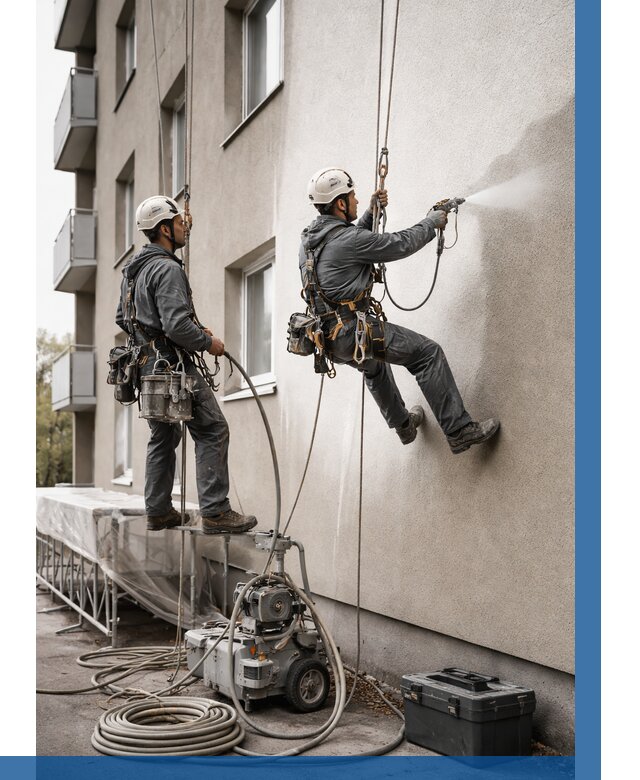 Безвоздушная покраска фасада в Кулебаках от 227 р/м² | ВЫСОТНИК-Клб