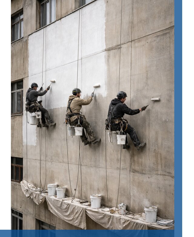 Покраска бетонного фасада в Кулебаках от 361 р за м2 | ВЫСОТНИК-Клб