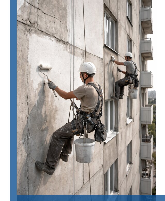 Покраска бетонного фасада в Кулебаках для жилых и промышленных объектов