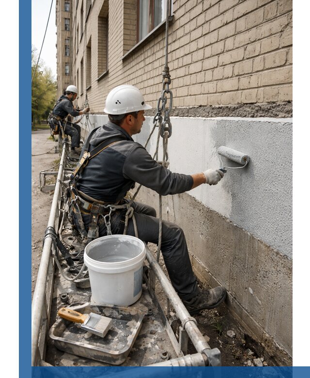 Окраска цоколя здания в Кулебаках профессионально и надежно