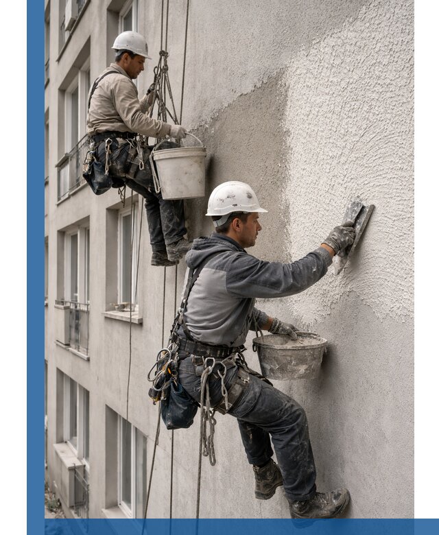 Нанесение декоративной штукатурки короед на фасад в Кулебаках