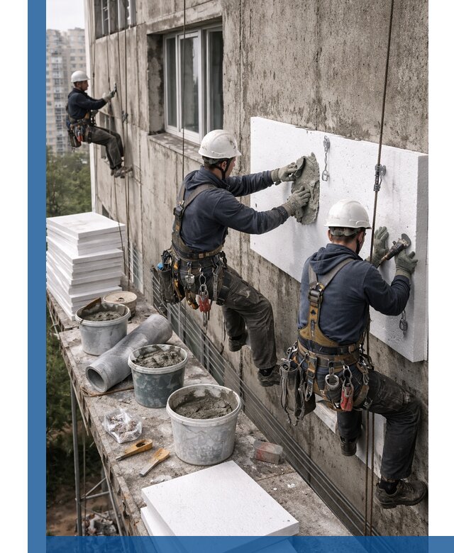 Утепление фасада пенополистиролом в Кулебаках под ключ