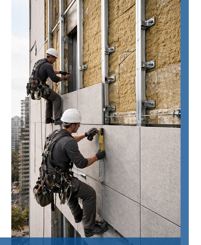 Монтаж вентилируемого фасада в Кулебаках от 3607 р. | ВЫСОТНИК-Клб