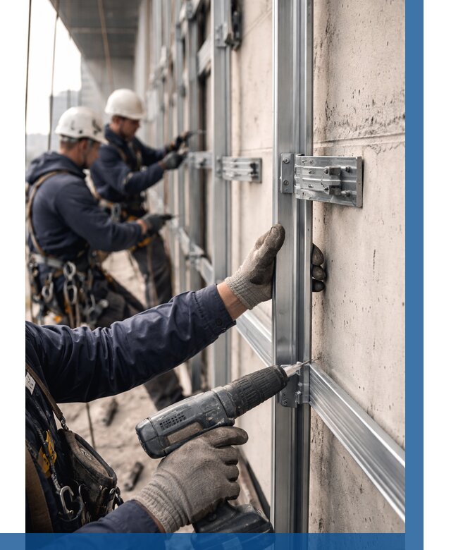 Монтаж подсистемы вентфасада в Кулебаках от 876 р. | ВЫСОТНИК-Клб