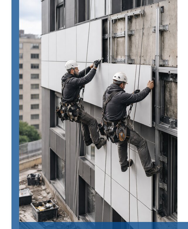 Монтаж композитных панелей фасада в Кулебаках под ключ