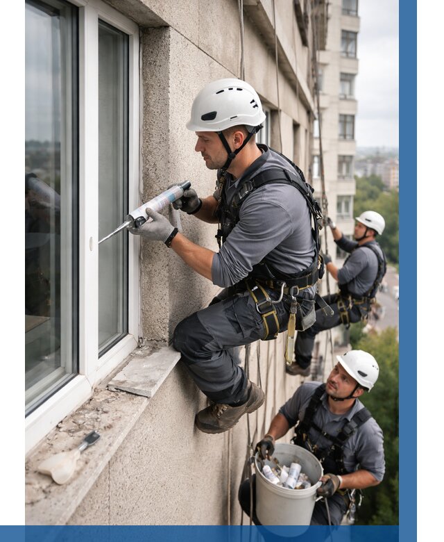 Герметизация оконных швов снаружи в Кулебаках от 1546 р. | ВЫСОТНИК-Клб