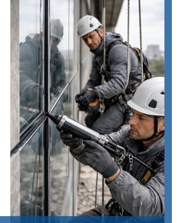 Герметизация витражных швов в Кулебаках от 670 р. | ВЫСОТНИК-Клб