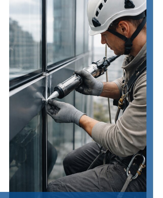 Герметизация стыков витража в Кулебаках от 1237 р. | ВЫСОТНИК-Клб