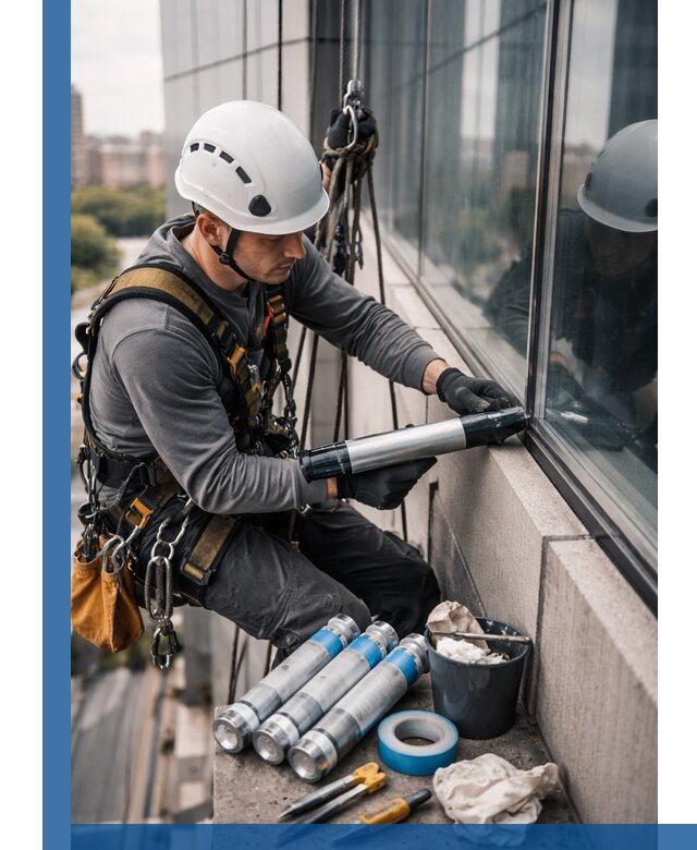 Герметизация стыков витража в Кулебаках для герметичных фасадов