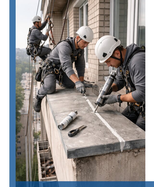 Герметизация балконного козырька в Кулебаках профессионально