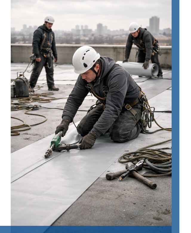 Ремонт мембранной кровли в Кулебаках от 1855 р./м2 | ВЫСОТНИК-Клб