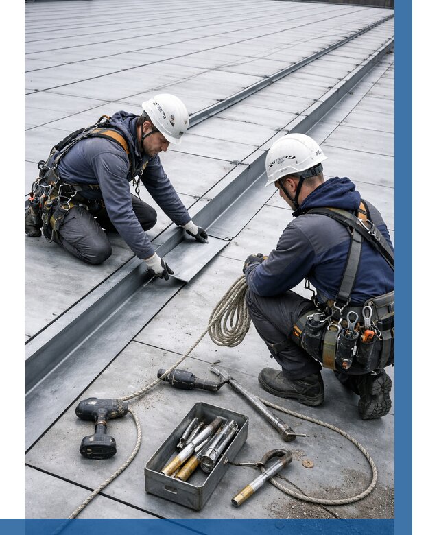 Ремонт фальцевой кровли в Кулебаках от 721 р. | ВЫСОТНИК-Клб