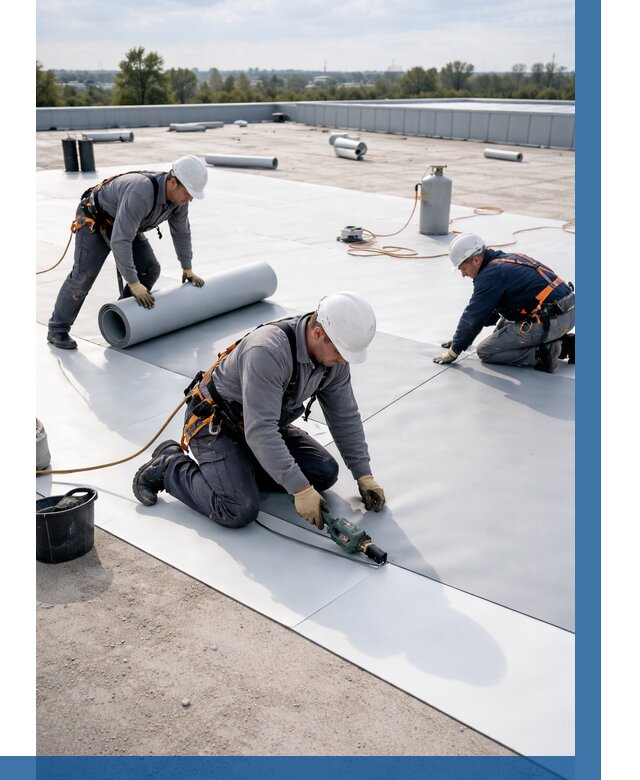 Монтаж мембранной кровли под ключ в Кулебаках от 1237 р. | ВЫСОТНИК-Клб