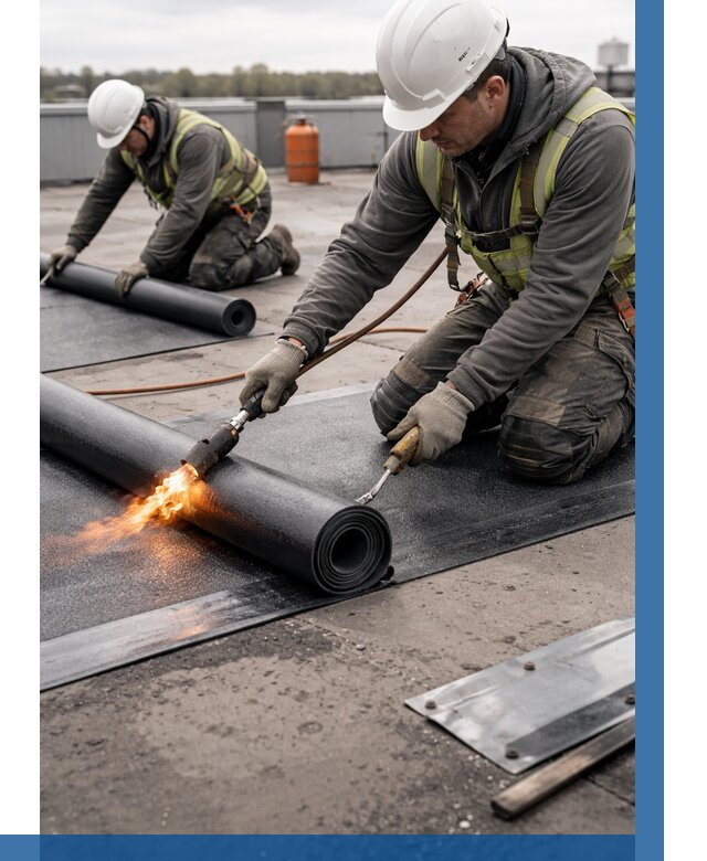 Монтаж наплавляемой кровли в Кулебаках от 876 р. — ВЫСОТНИК-Клб