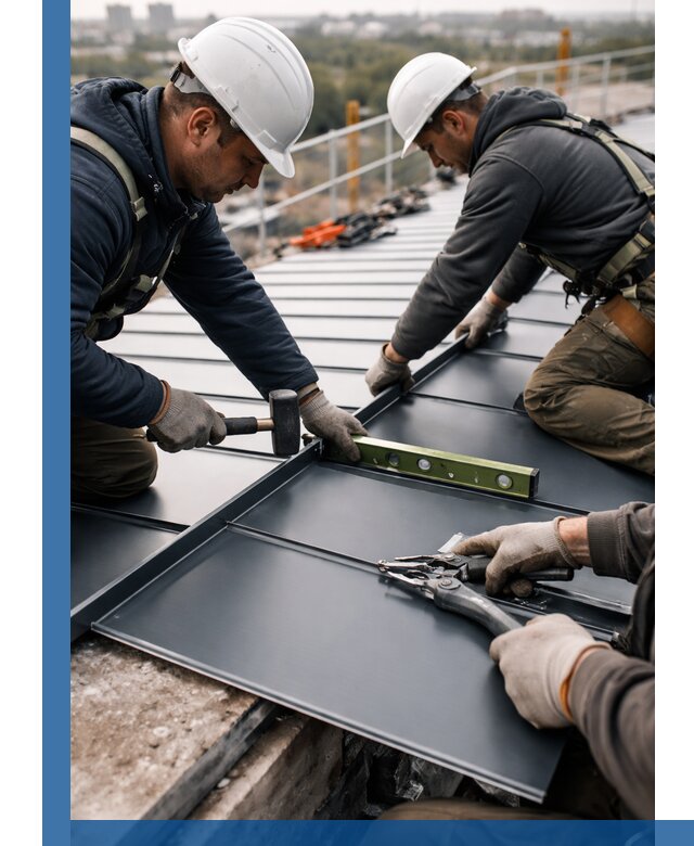 Монтаж фальцевой кровли в Кулебаках для промышленных зданий