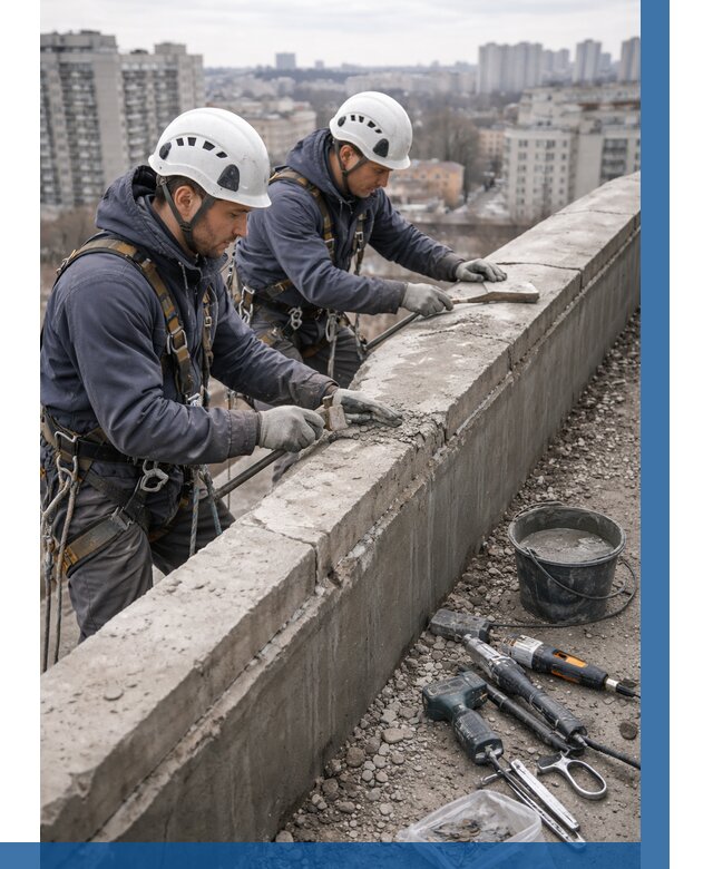 Ремонт парапета на кровле в Кулебаках от 1546 р. | ВЫСОТНИК-Клб