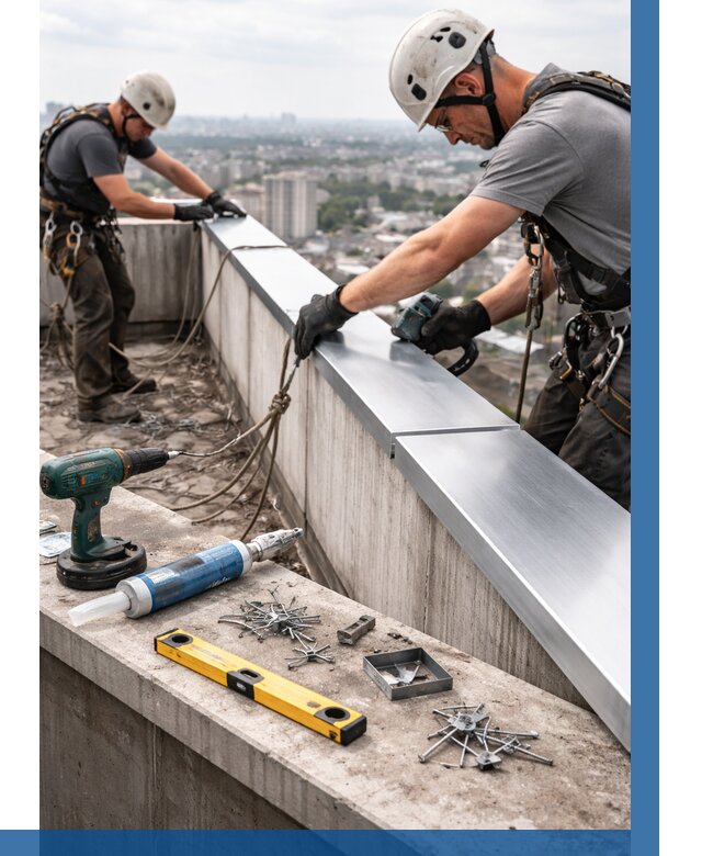 Монтаж парапетных крышек в Кулебаках от 824 р. | ВЫСОТНИК-Клб