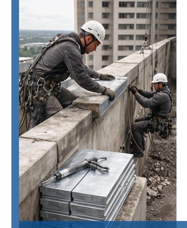 Замена парапетных крышек и установка новых в Кулебаках