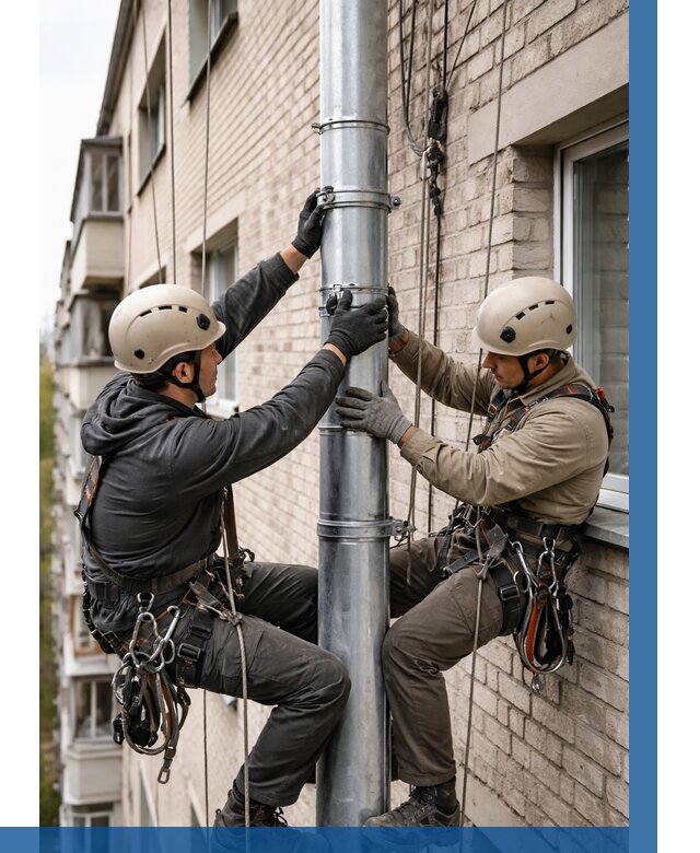 Замена водосточных труб в Кулебаках от 6699 р. | ВЫСОТНИК-Клб