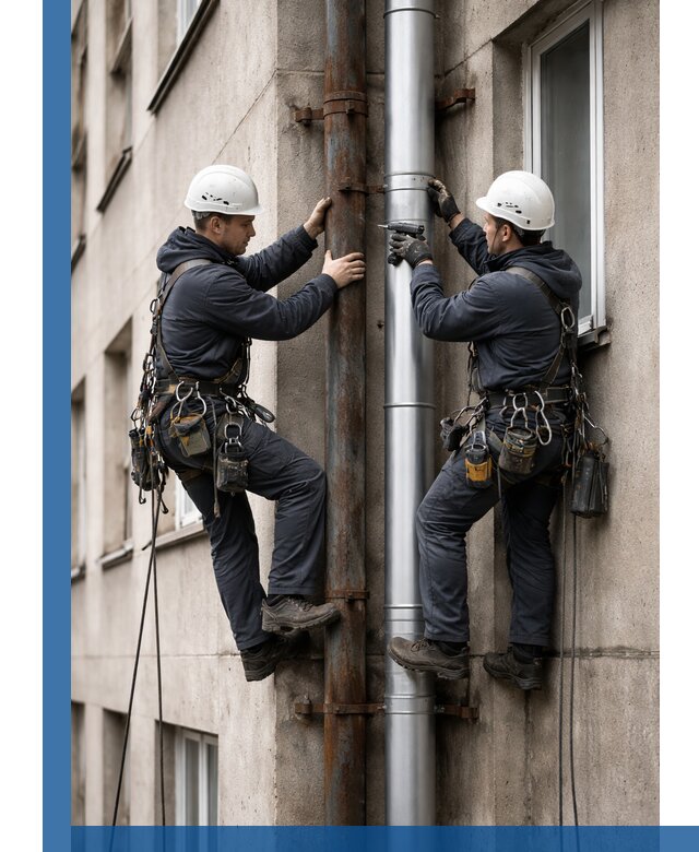 Замена водосточных труб в Кулебаках: монтаж и демонтаж под ключ