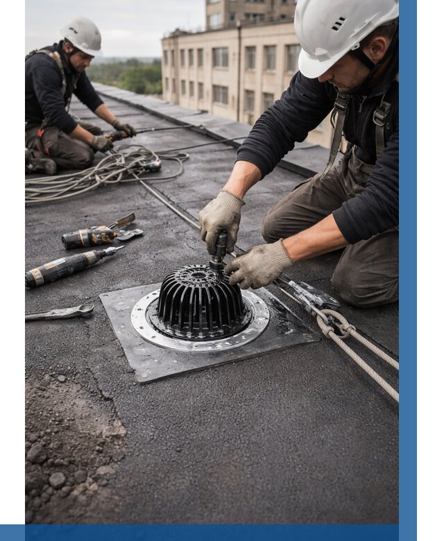 Установка водосточных воронок в Кулебаках цена от 3607 р. | ВЫСОТНИК-Клб