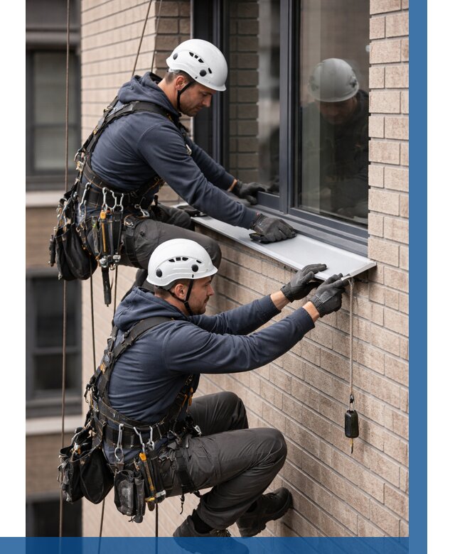 Монтаж оконных отливов под ключ в Кулебаках от 3607 р. | ВЫСОТНИК-Клб