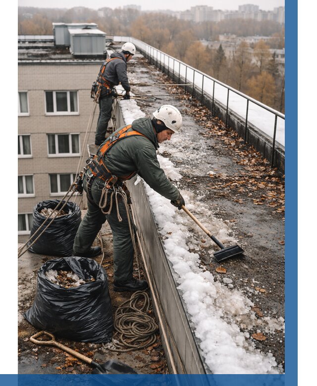 Очистка кровли по периметру в Кулебаках от 567 р. | ВЫСОТНИК-Клб