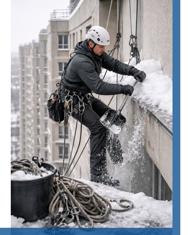 Очистка карнизов от снега в Кулебаках от 309 р. | ВЫСОТНИК-Клб