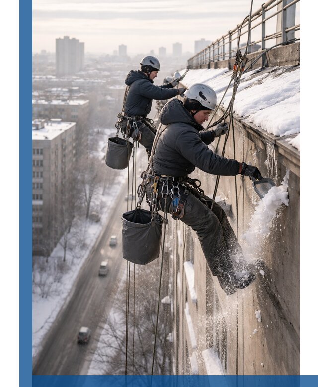 Очистка карнизов от снега в Кулебаках профессионально и безопасно