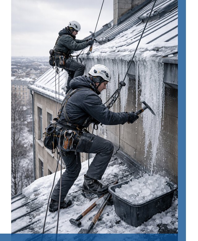 Удаление наледи с кровли в Кулебаках от 5668 р. | ВЫСОТНИК-Клб