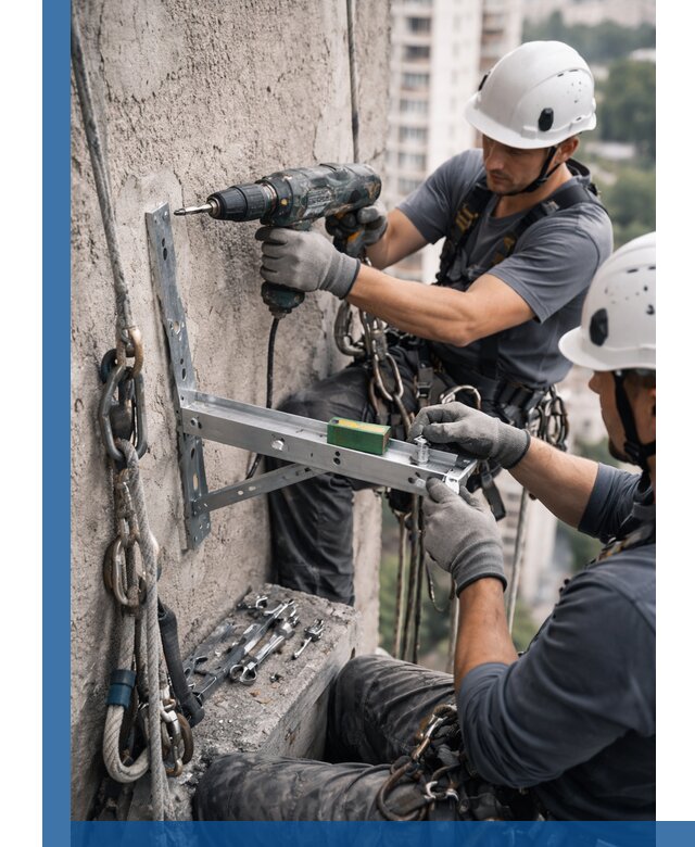 Установка кронштейнов кондиционера и крепежа в Кулебаках