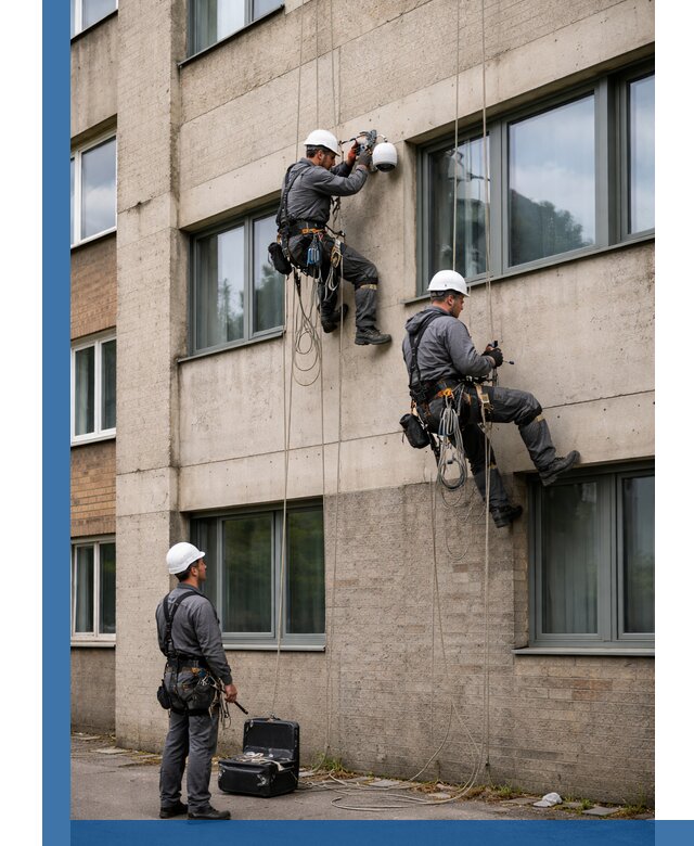 Монтаж фасадных камер видеонаблюдения в Кулебаках под ключ