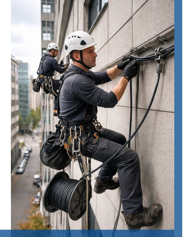 Прокладка кабеля по фасаду в Кулебаках от 361 р. | ВЫСОТНИК-Клб