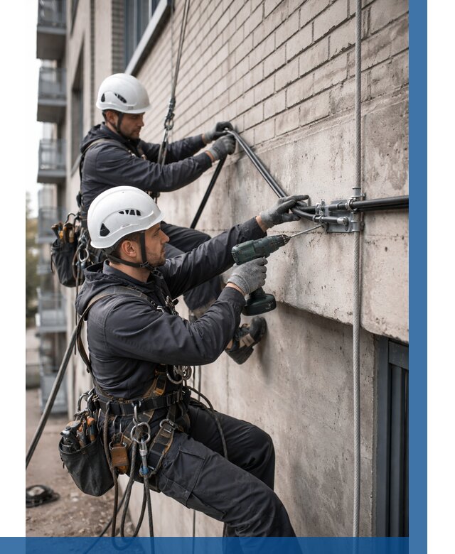 Крепление кабеля на фасаде в Кулебаках от 361 р. | ВЫСОТНИК-Клб