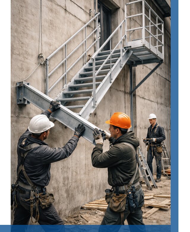 Монтаж металлических лестниц в Кулебаках от 15459 р. | ВЫСОТНИК-Клб