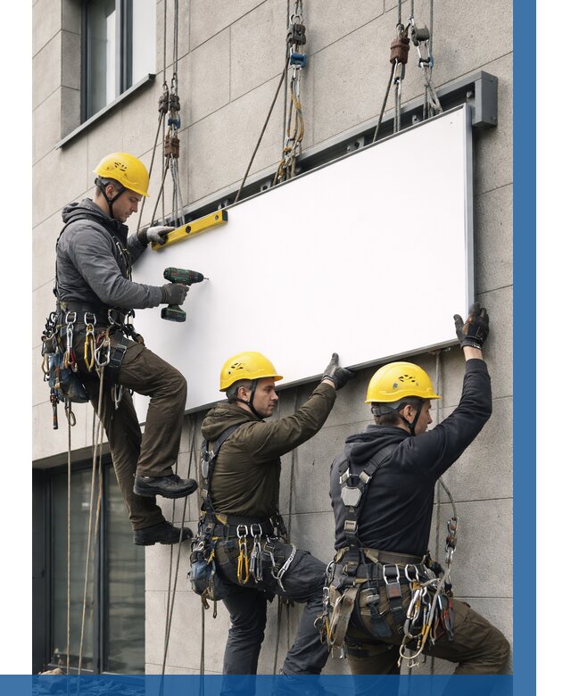 Монтаж рекламной вывески в Кулебаках от 8245 р. | ВЫСОТНИК-Клб