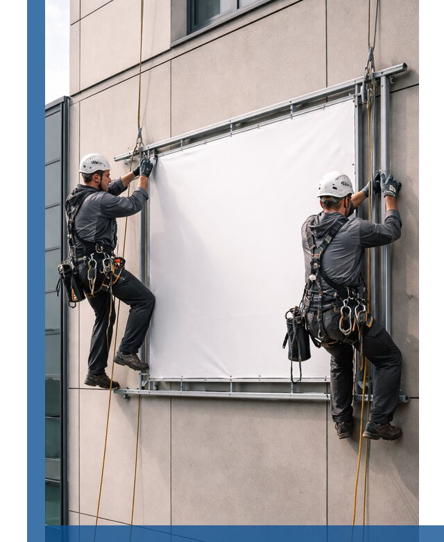 Монтаж наружной рекламной вывески в Кулебаках под ключ