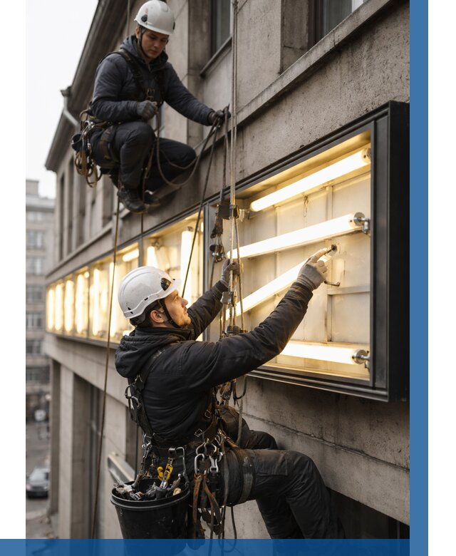 Замена ламп в вывеске в Кулебаках под ключ от 3607 р. | ВЫСОТНИК-Клб