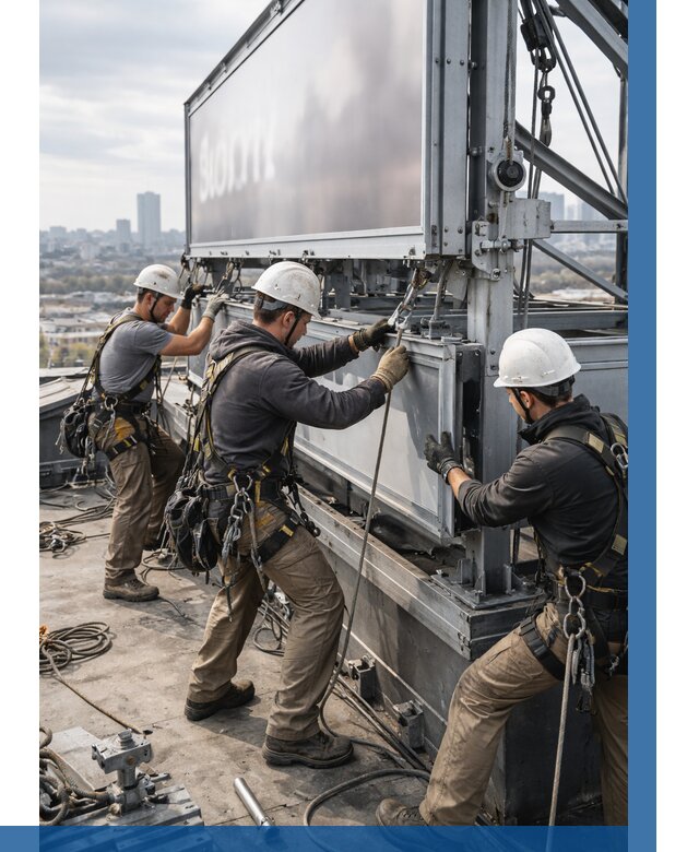 Монтаж крышной рекламной конструкции в Кулебаках от 61836 р.|ВЫСОТНИК-Клб