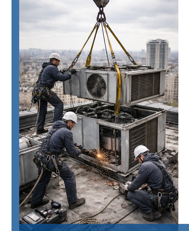 Демонтаж крышной установки в Кулебаках любой сложности