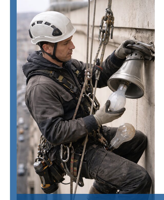 Замена ламп на высоте в Кулебаках профессионально и быстро