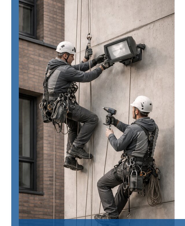 Профессиональный монтаж фасадных прожекторов в Кулебаках под ключ