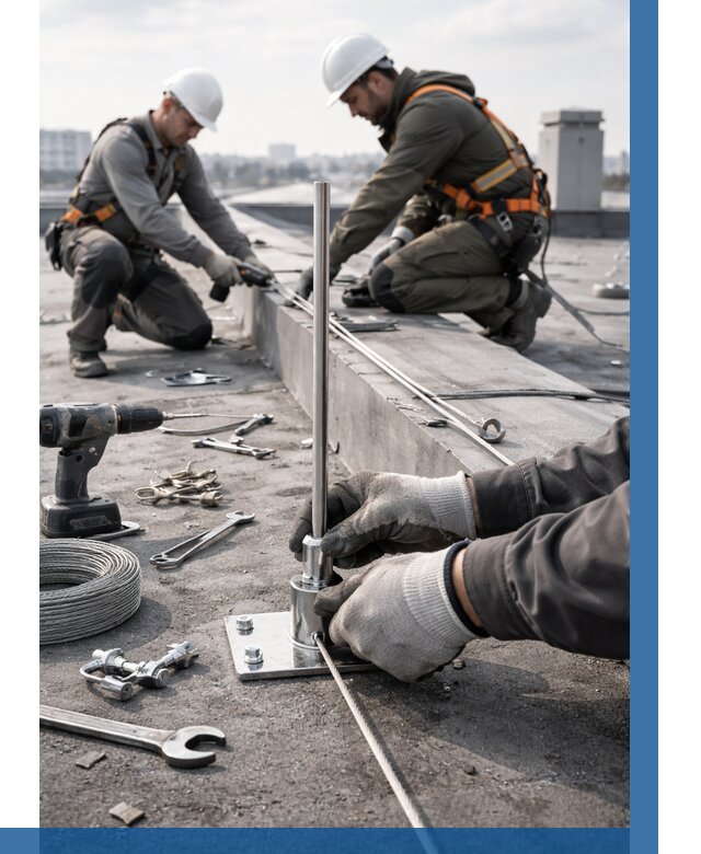 Монтаж молниезащиты на кровле в Кулебаках цена от 25765 р. | ВЫСОТНИК-Клб